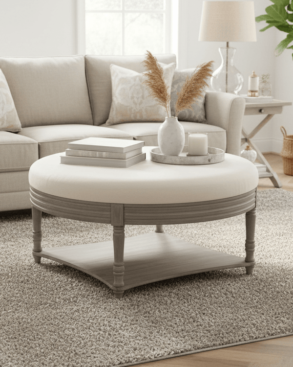 MAURICE STORAGE OTTOMAN IN LINEN by Voyage Maison