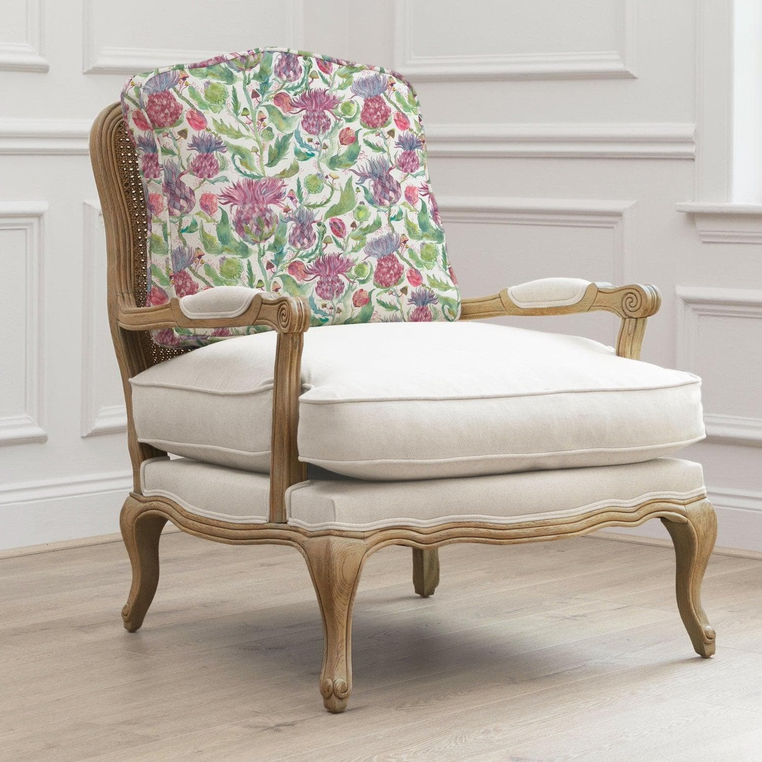 Voyage Maison (Riva Home) Voyage Maison Furniture Oak colour frame Voyage Maison Florence (Louis style) Chair in Fairytale Bristles Dawn (Frame colour Natural or Stone)