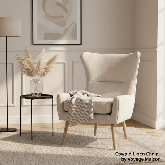 Voyage Maison (Riva Home) Voyage Maison Furniture Oswald Textured Woven Chair – Linen By Voyage Maison