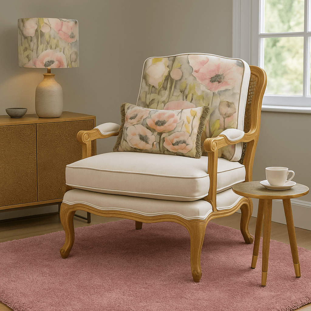 Voyage Maison (Riva Home) Voyage Maison Furniture Papavera Florence Chair Cover Sweetpea FLORENCE CHAIR OAK FRAME & BESPOKE COVER BUNDLE by Voyage Maison