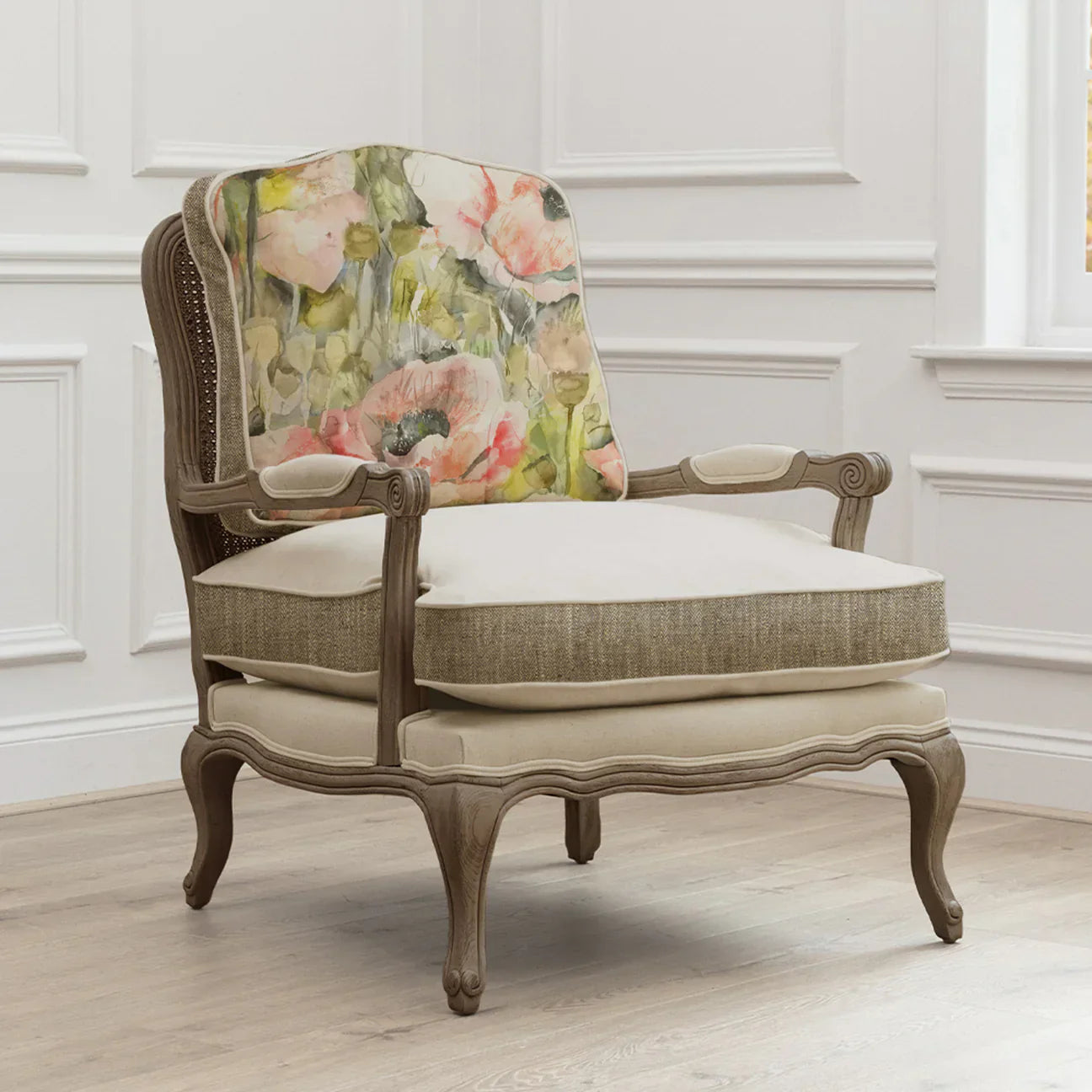 Voyage Maison (Riva Home) Voyage Maison Furniture Papavera Florence Chair Cover Sweetpea FLORENCE CHAIR STONE COLOUR FRAME & BESPOKE COVER BUNDLE by Voyage Maison