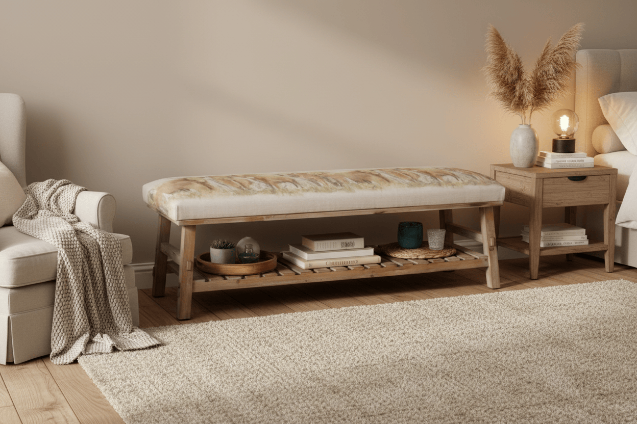 Voyage Maison (Riva Home) Voyage Maison Furniture RUPERT BENCH HIGHLAND COO by Voyage Maison