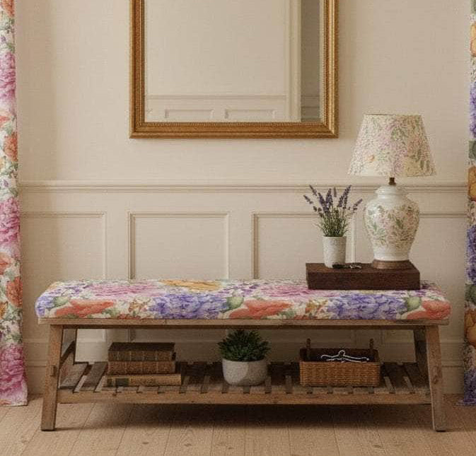 Voyage Maison (Riva Home) Voyage Maison Furniture Rupert Bench | Idalia Fuchsia Linen by Voyage Maison