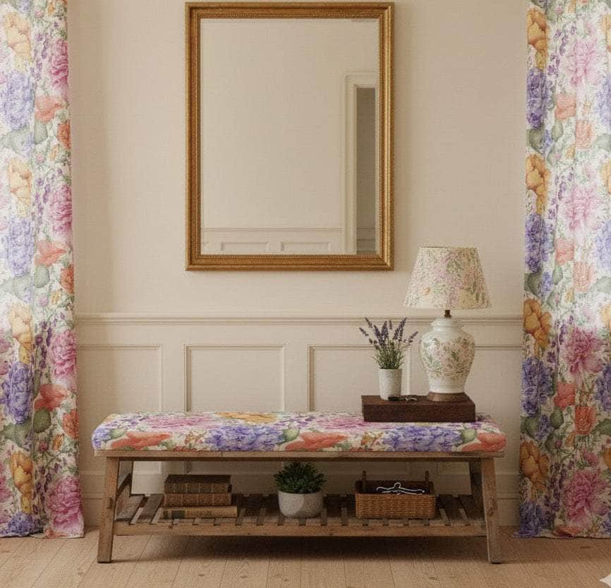 Voyage Maison (Riva Home) Voyage Maison Furniture Rupert Bench | Idalia Fuchsia Linen by Voyage Maison