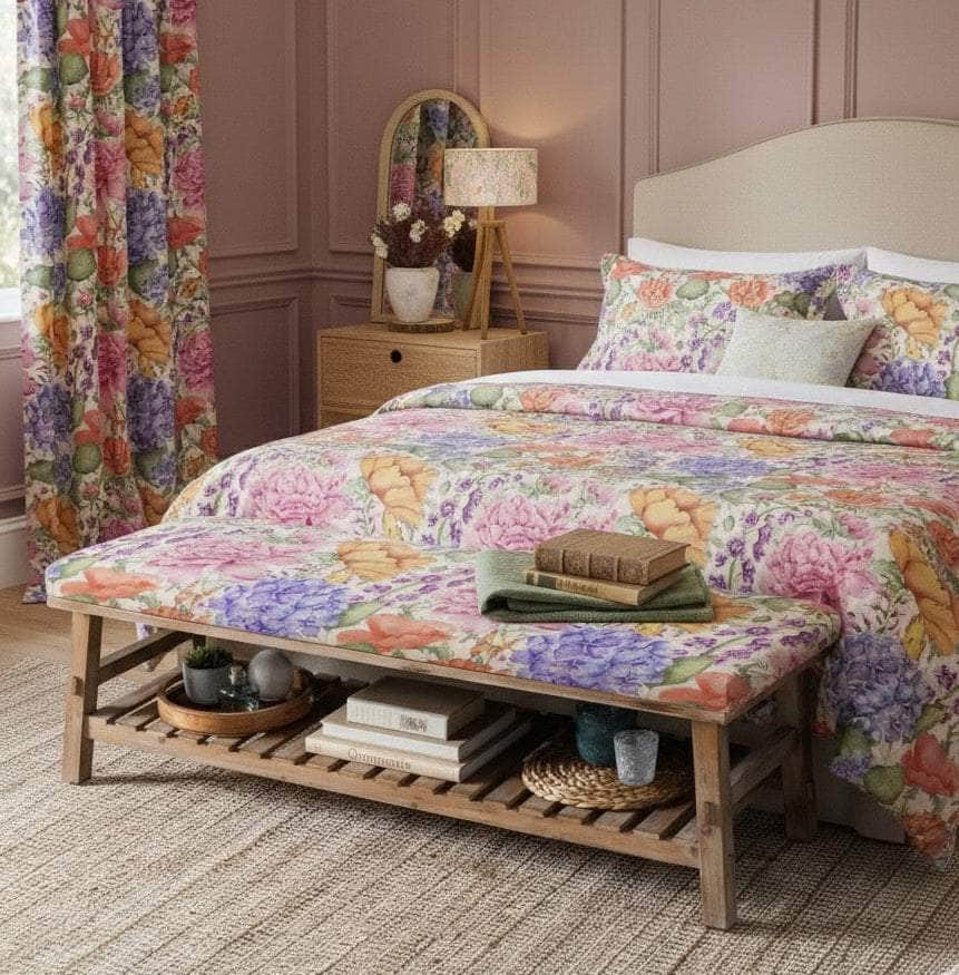 Voyage Maison (Riva Home) Voyage Maison Furniture Rupert Bench | Idalia Fuchsia Linen by Voyage Maison