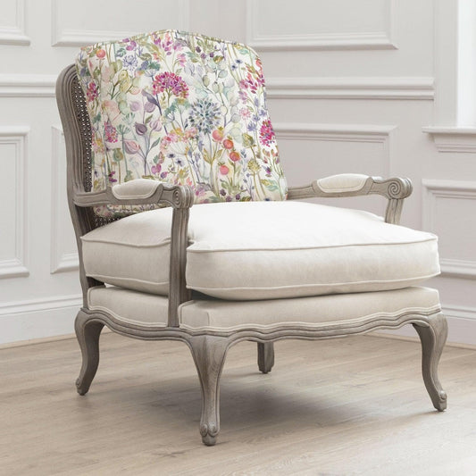 Voyage Maison (Riva Home) Voyage Maison Furniture Stone colour frame Voyage Maison Florence (Louis style) Chair in Country Hedgerow Lotus (Frame colour Natural or Stone)