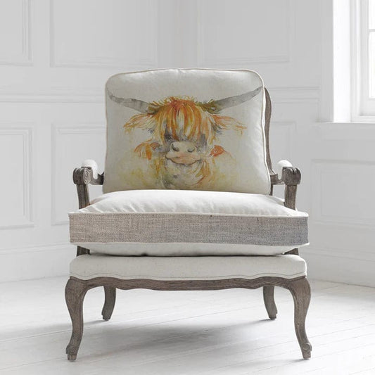 Voyage Maison (Riva Home) Voyage Maison Furniture Stone colour frame Voyage Maison Florence (Louis style) Chair in Highland Coo (Frame colour in Stone)