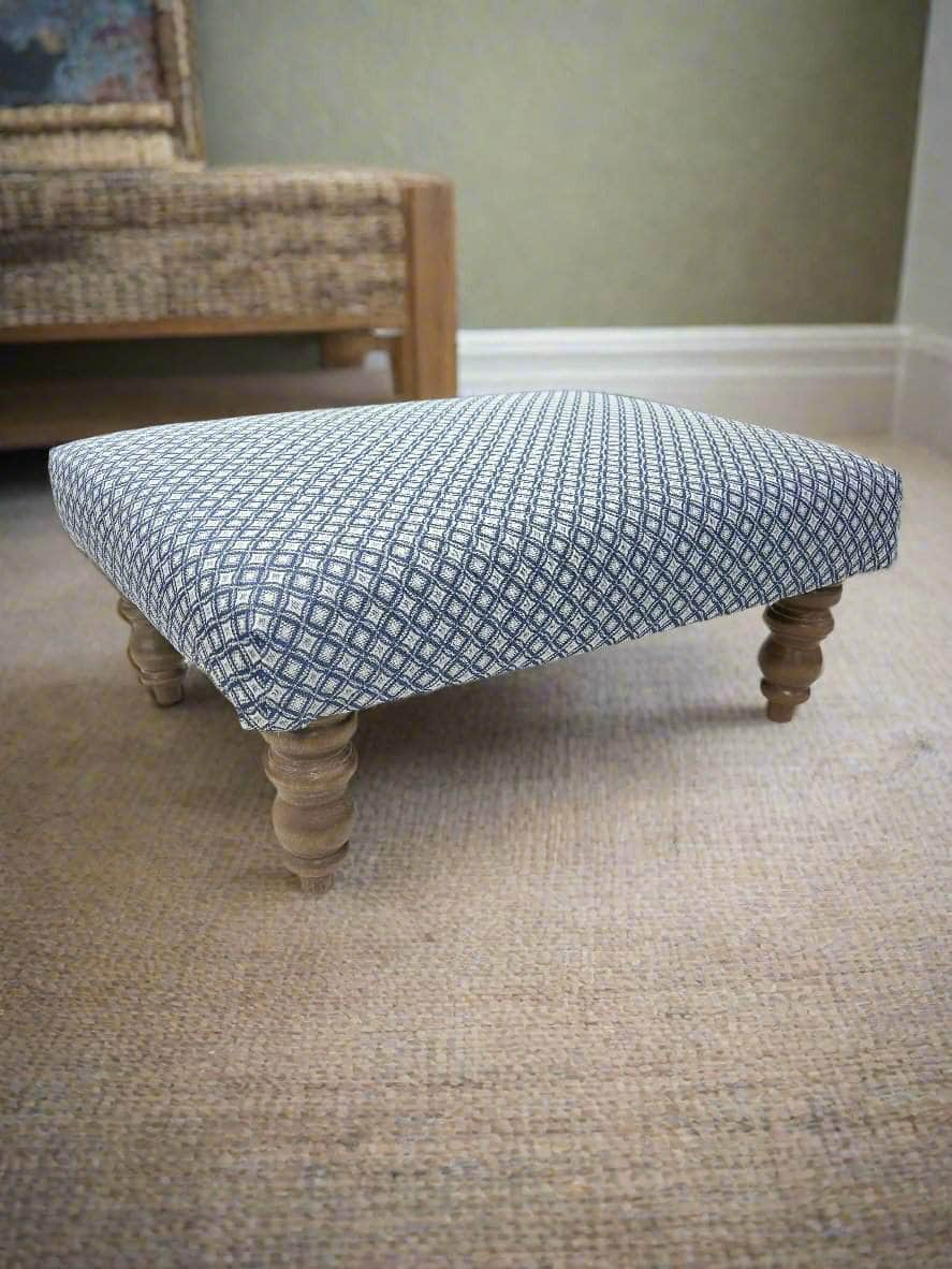 Voyage Maison (Riva Home) Voyage Maison Furniture Voyage Maison Capella Footstool with simply Hazel Jacquard Fabric Footstool