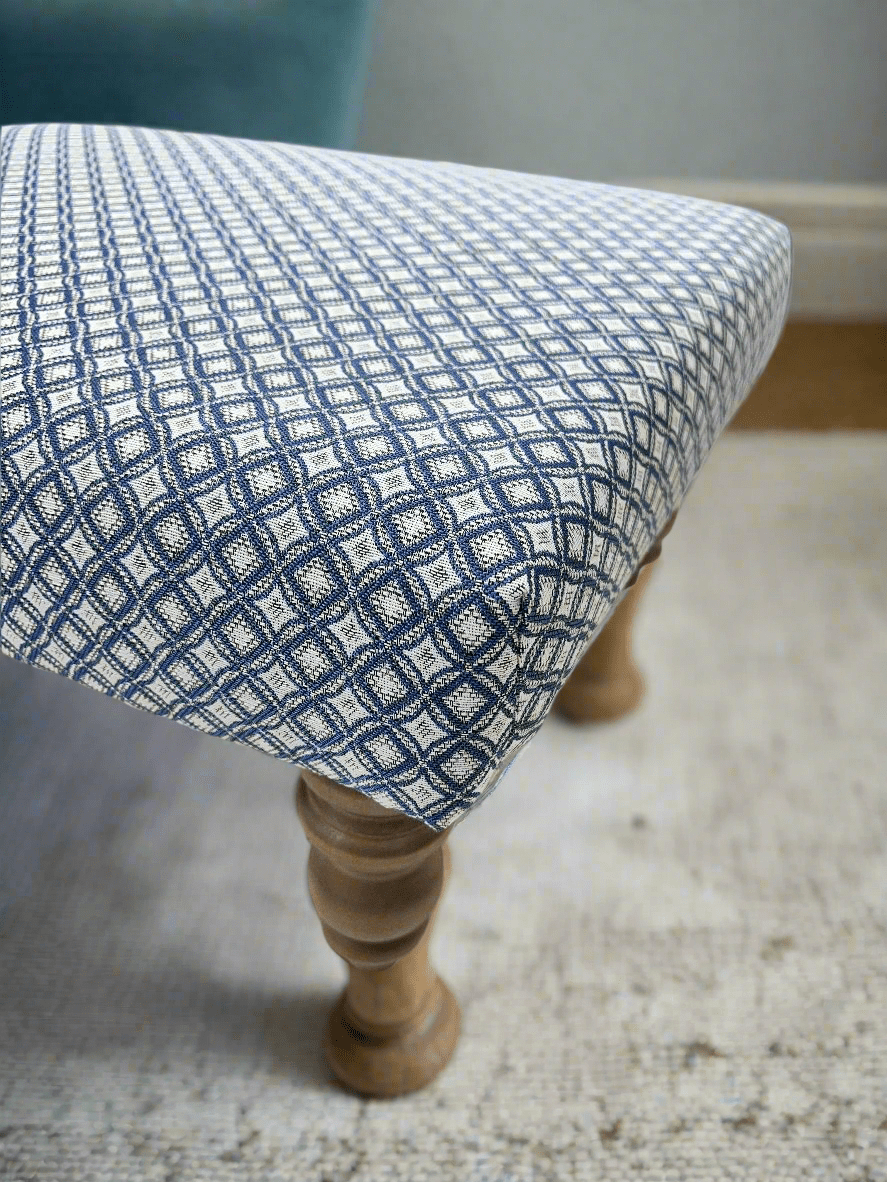 Voyage Maison (Riva Home) Voyage Maison Furniture Voyage Maison Capella Footstool with simply Hazel Jacquard Fabric Footstool