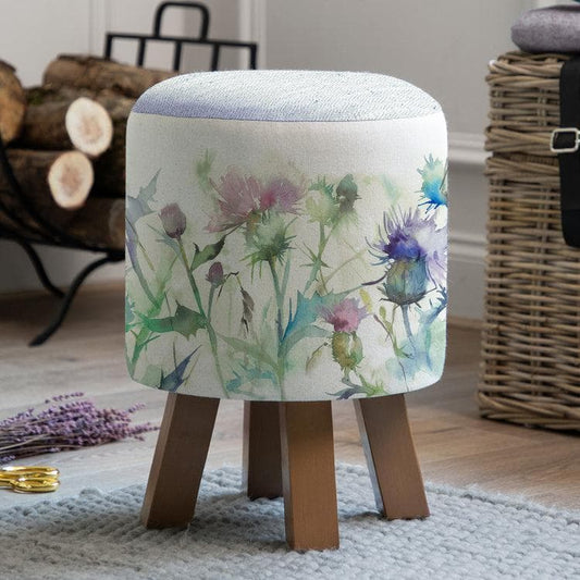 Voyage Maison (Riva Home) Voyage Maison Furniture Voyage Maison Cirsium Monty Round Footstool Damson