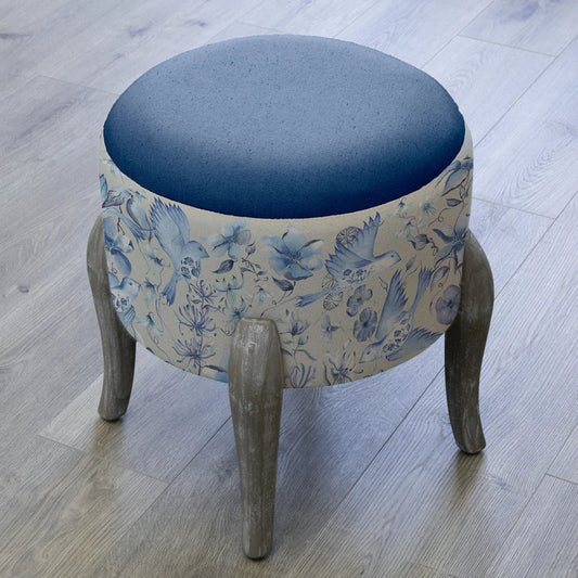 Voyage Maison (Riva Home) Voyage Maison Furniture Voyage Maison Floella Printed Finn Footstool Delft Blue