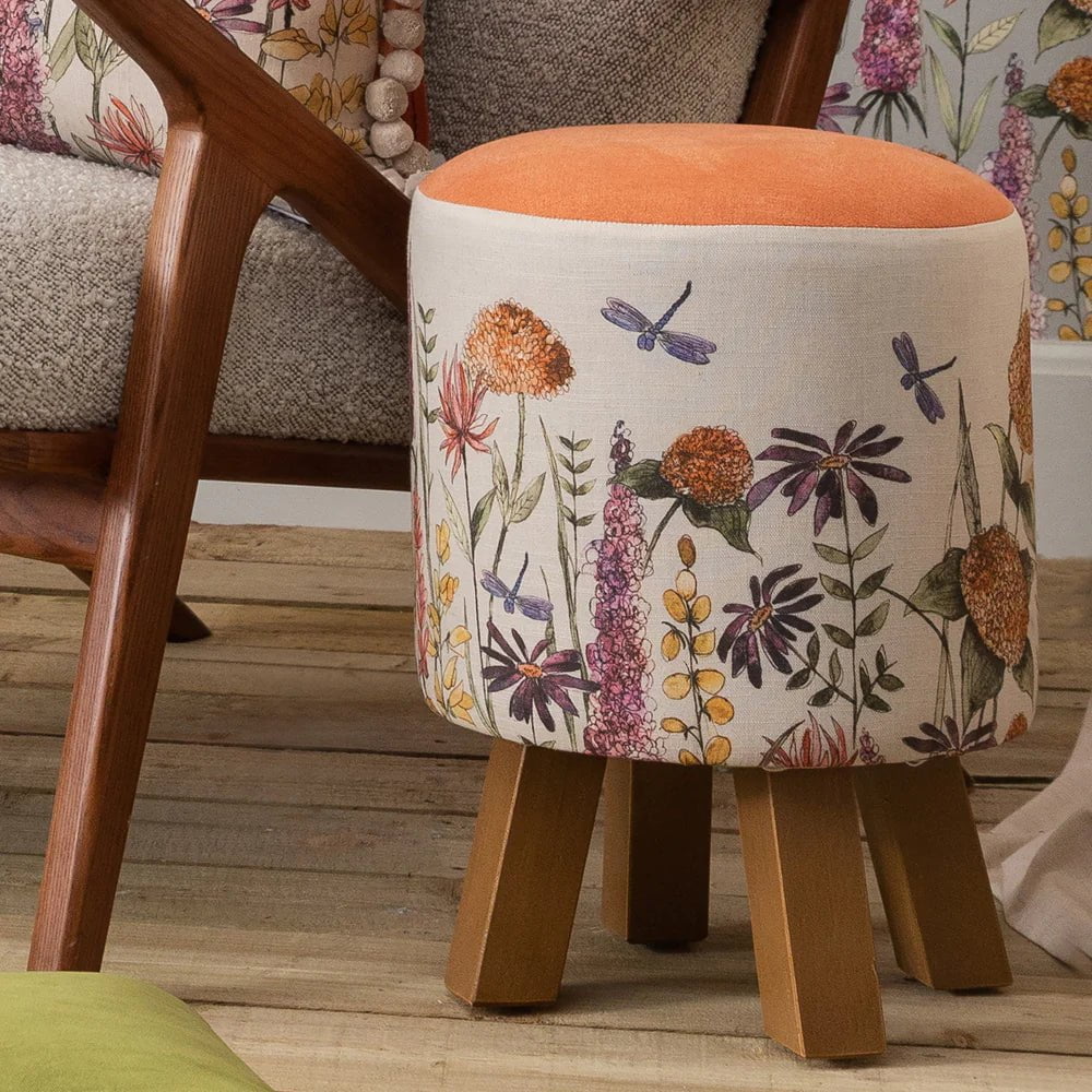 Voyage Maison (Riva Home) Voyage Maison Furniture Voyage Maison Florabunda Russet Linen Monty Stool