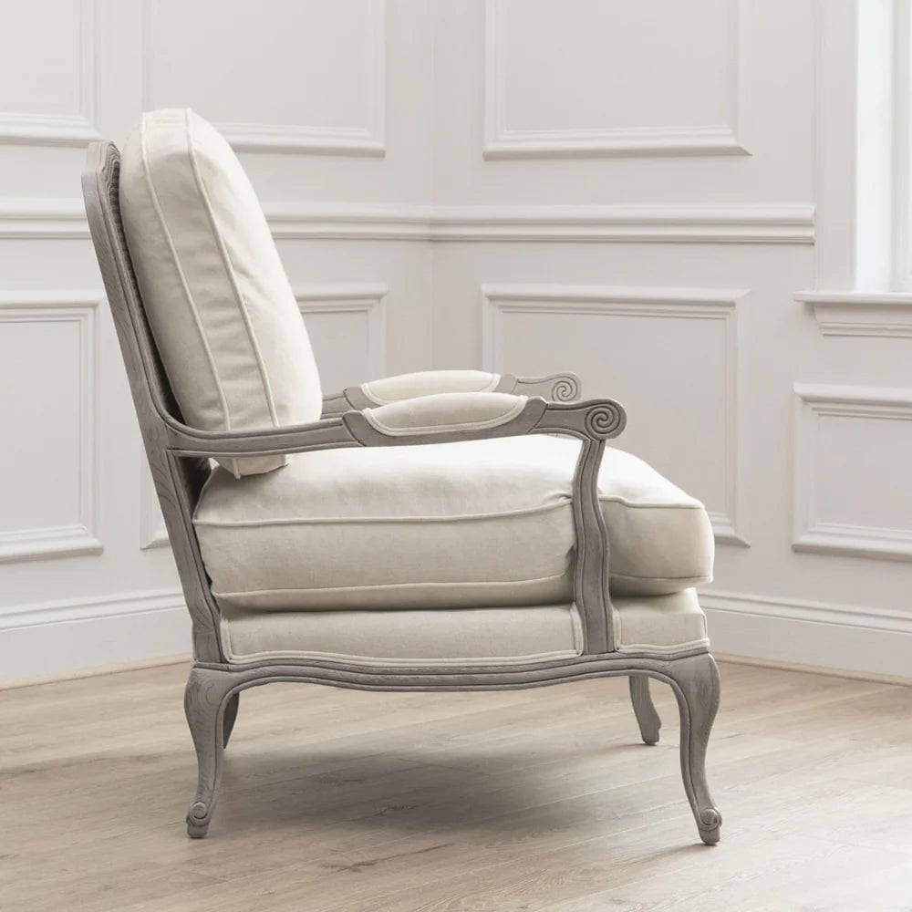 Voyage Maison (Riva Home) Voyage Maison Furniture Voyage Maison Florence (Louis style) Chair in Natural Linen (Frame colour Natural or Stone)