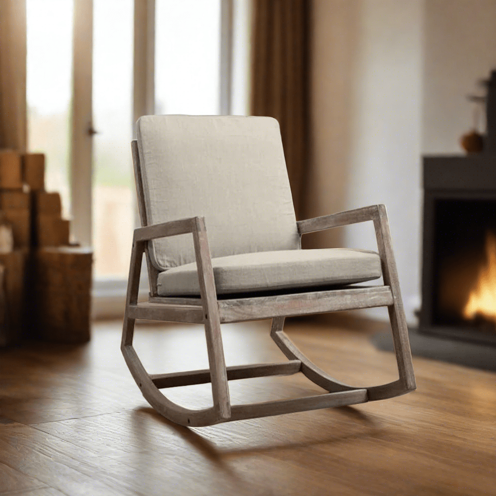 Voyage Maison (Riva Home) Voyage Maison Furniture Voyage Maison Jonas Rocker Mango Wood Chair Greywash