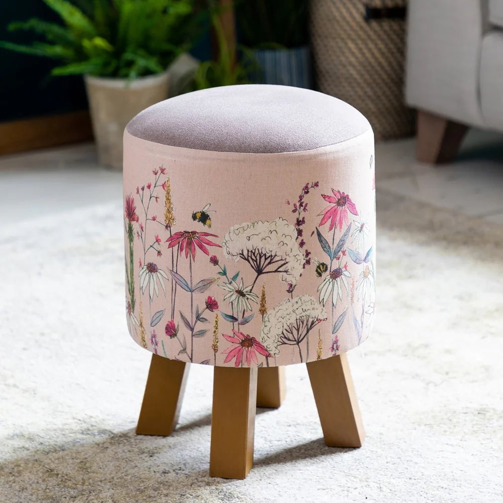 Voyage Maison (Riva Home) Voyage Maison Furniture Voyage Maison Monty Round Footstool Hermione in Blush