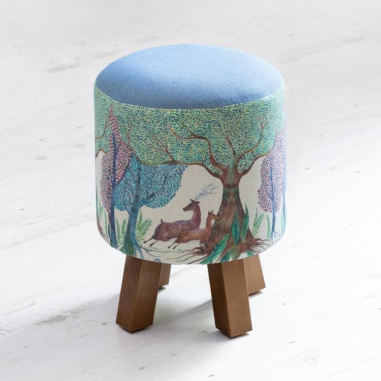 Voyage Maison (Riva Home) Voyage Maison Furniture Voyage Maison Monty Round Footstool Willow Wood in Linen