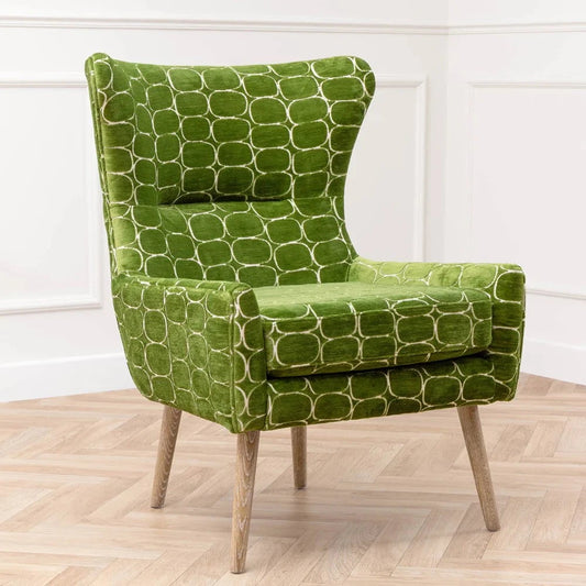 Voyage Maison (Riva Home) Voyage Maison Furniture Voyage Maison Oswald Velvet Chair Green