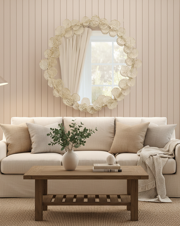 GAIA MIRROR ANTIQUE WHITE GOLD by Voyage Maison