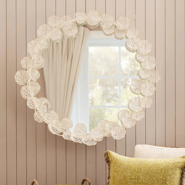 GAIA MIRROR ANTIQUE WHITE GOLD by Voyage Maison