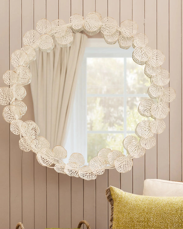 GAIA MIRROR ANTIQUE WHITE GOLD by Voyage Maison
