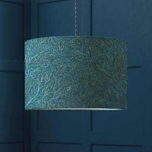 Coressa Eva Printed Lamp 46cm Shade Teal by Voyage Maison