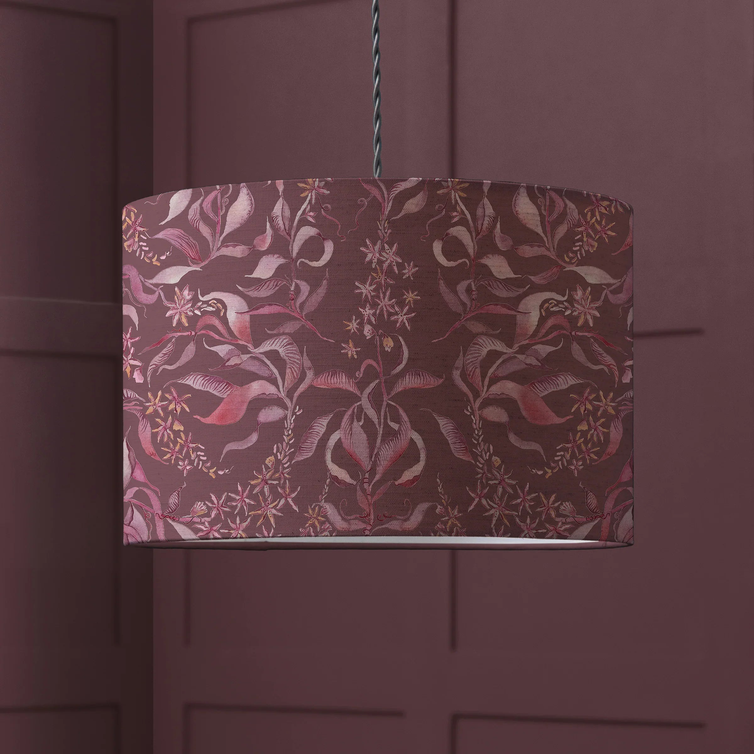 Voyage Maison (Riva Home) Voyage Maison Hand Rolled Shade D37cm / Ruby Hettie Eva Printed Lamp Hand Rolled Shade by Voyage Maison