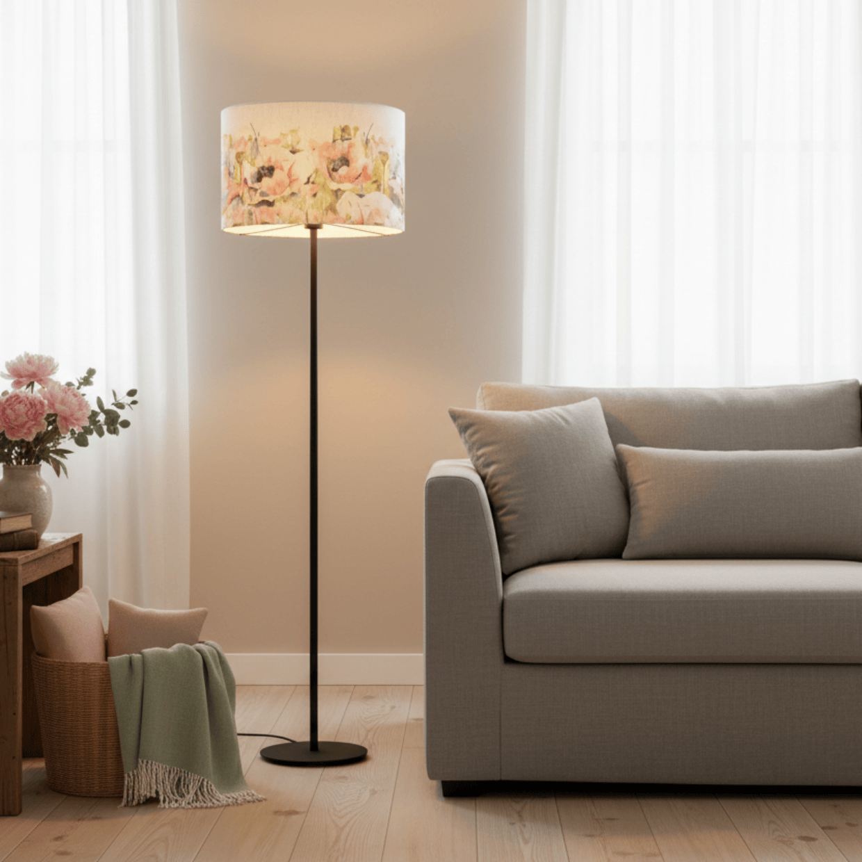 Voyage Maison (Riva Home) Voyage Maison Hand Rolled Shade D52cm PAPAVERA EVA LAMP SHADE SWEETPEA  by Voyage Maison