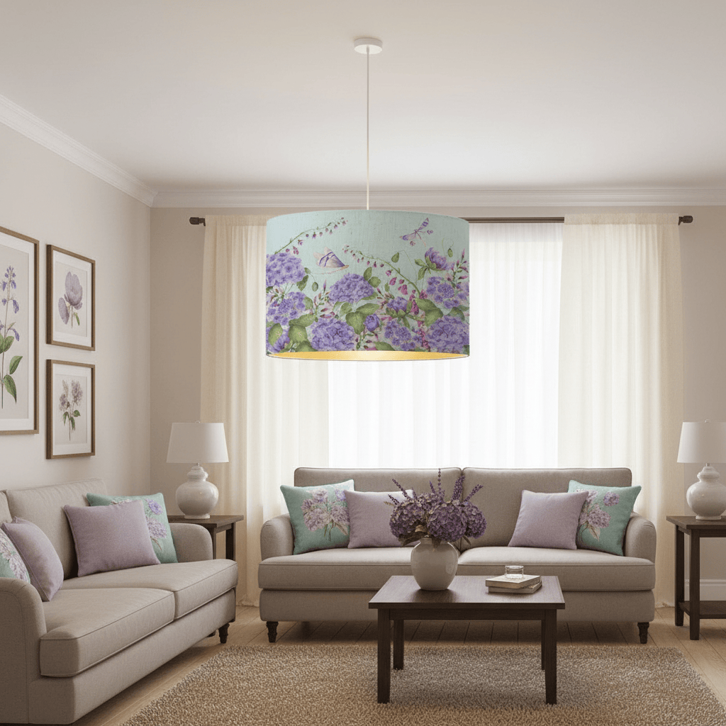 Voyage Maison (Riva Home) Voyage Maison Hand Rolled Shade SERAPHINIA EVA PRINTED LAMP SHADE – DUCK EGG by Voyage Maison