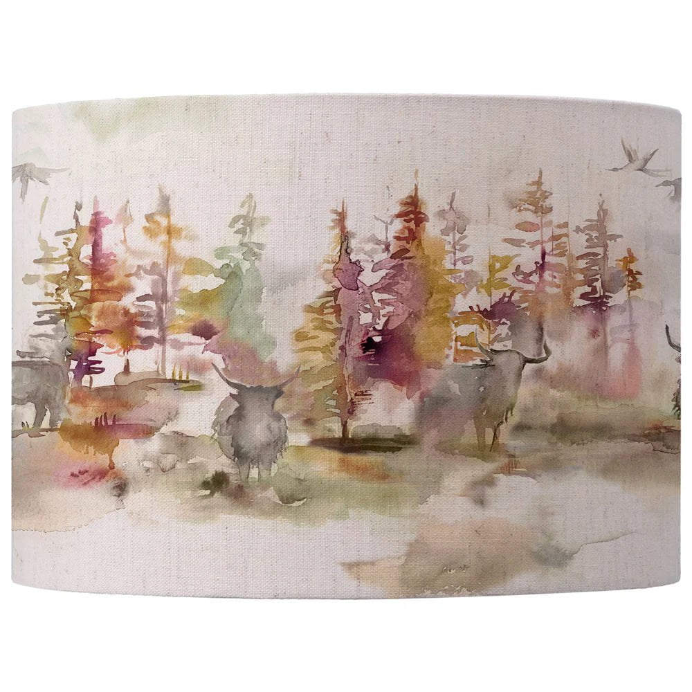 Voyage Maison (Riva Home) Voyage Maison Hand Rolled Shade Voyage Maison Caledonian Forest Eva Lamp Shade in Linen/Plum