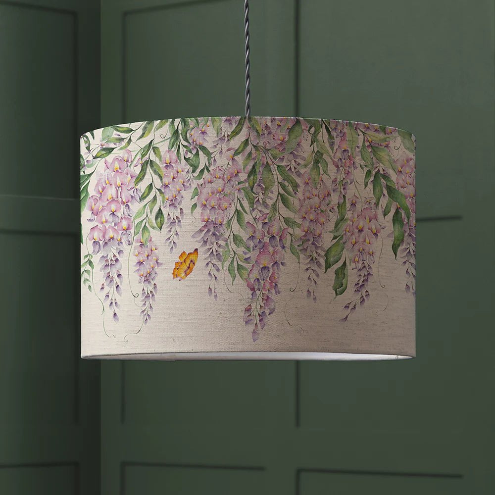 Voyage Maison (Riva Home) Voyage Maison Hand Rolled Shade Voyage Maison Mariposa Eva Printed Lamp Shade in Cream