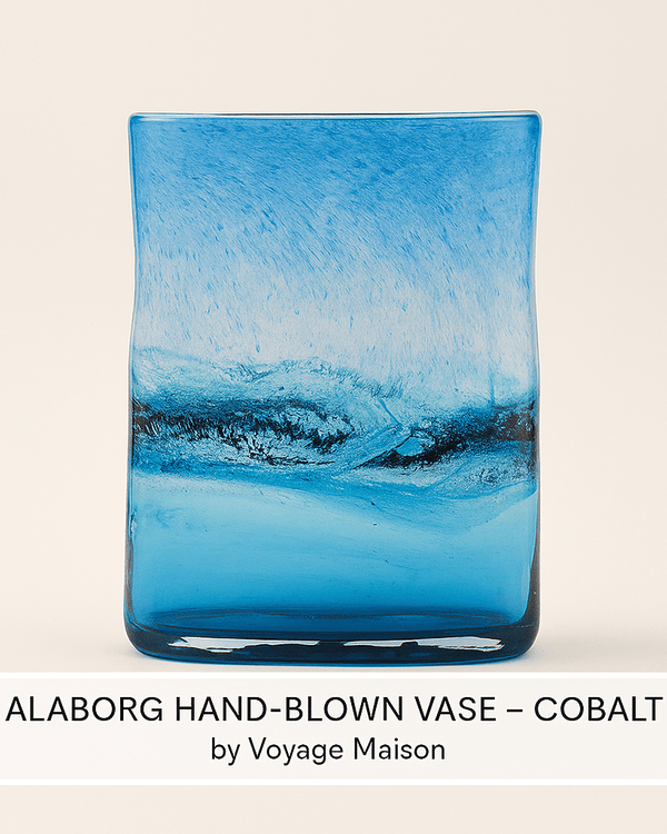 ALABORG HAND-BLOWN VASE – COBALT by Voyage Maison