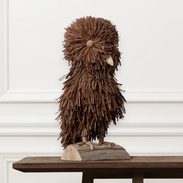 ALFRED STANDING OWL WOODEN SCULPTURE – BROWN by Voyage Maison