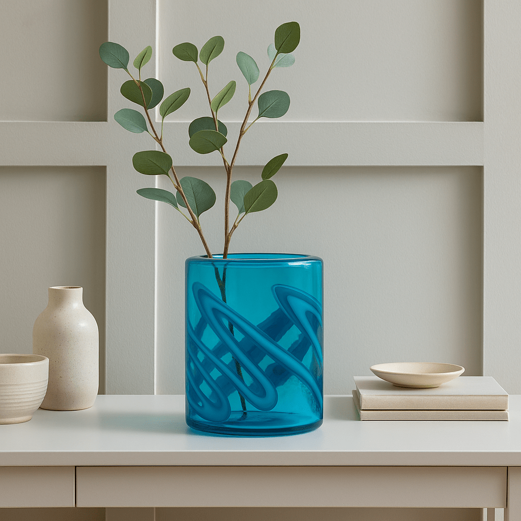 Voyage Maison (Riva Home) Voyage Maison Handmade Designer Art Elbe Hand-Blown Vase Aqua by Voyage Maison