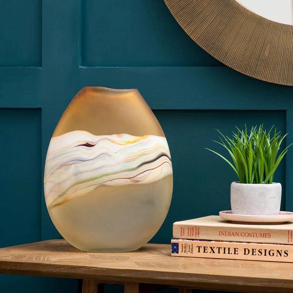 LUCIUS FROSTED HAND-BLOWN VASE – CITRINE by Voyage Maison