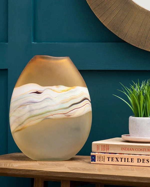 LUCIUS FROSTED HAND-BLOWN VASE – CITRINE by Voyage Maison