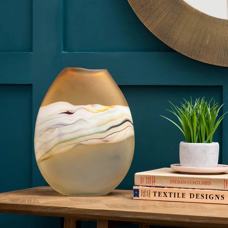 LUCIUS FROSTED HAND-BLOWN VASE – CITRINE by Voyage Maison