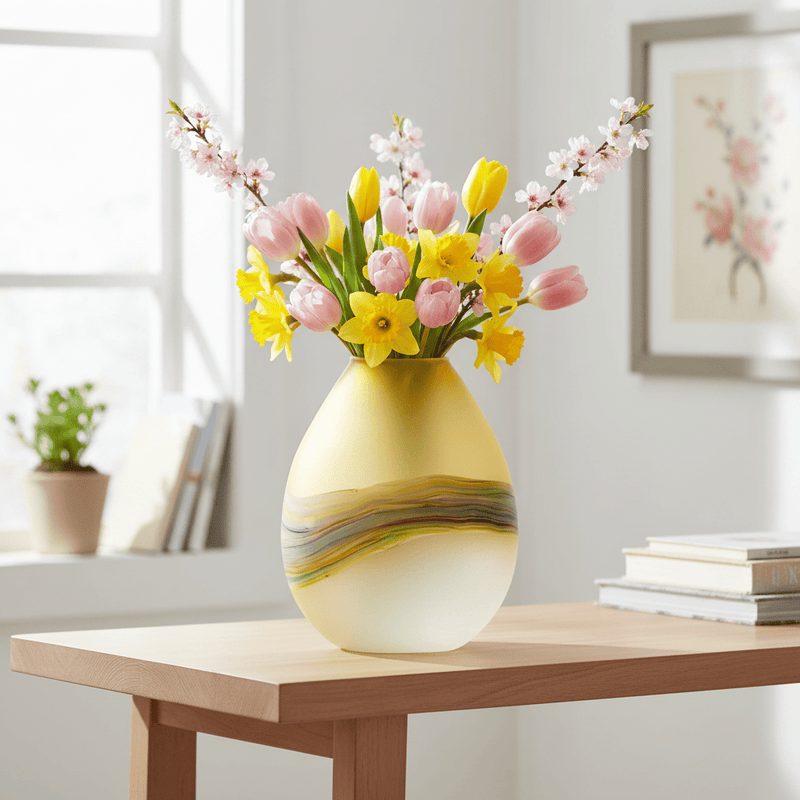 LUCIUS FROSTED HAND-BLOWN VASE – CITRINE by Voyage Maison