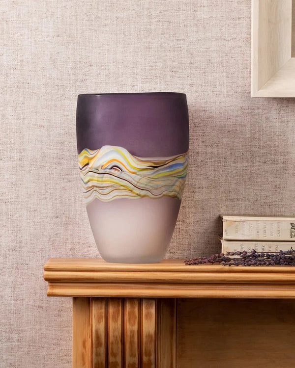 MARCELLUS HAND-BLOWN FROSTED VASE – AMETHYST by Voyage Maison