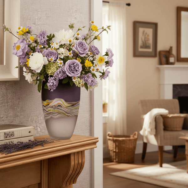 MARCELLUS HAND-BLOWN FROSTED VASE – AMETHYST by Voyage Maison