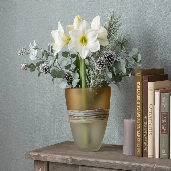 MARCELLUS HAND-BLOWN FROSTED VASE – CITRINE by Voyage Maison