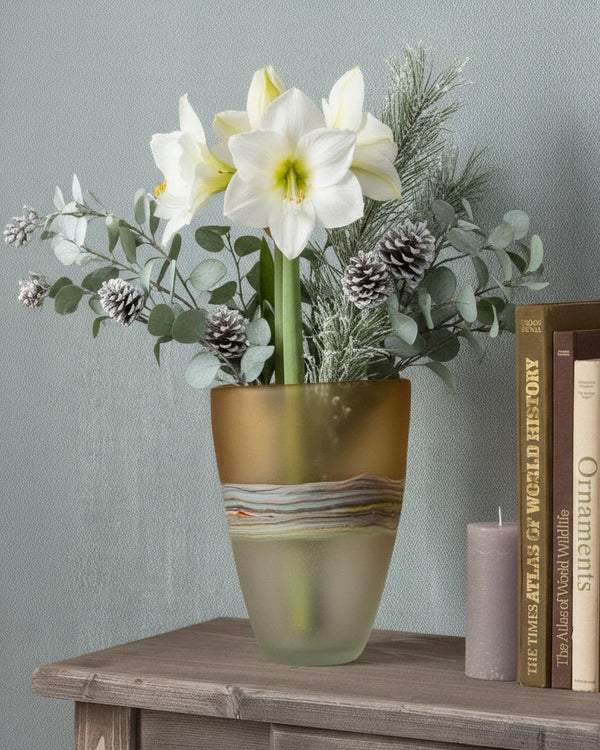 MARCELLUS HAND-BLOWN FROSTED VASE – CITRINE by Voyage Maison