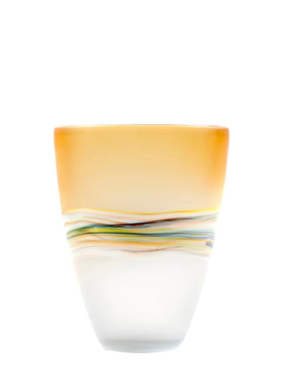 MARCELLUS HAND-BLOWN FROSTED VASE – CITRINE by Voyage Maison
