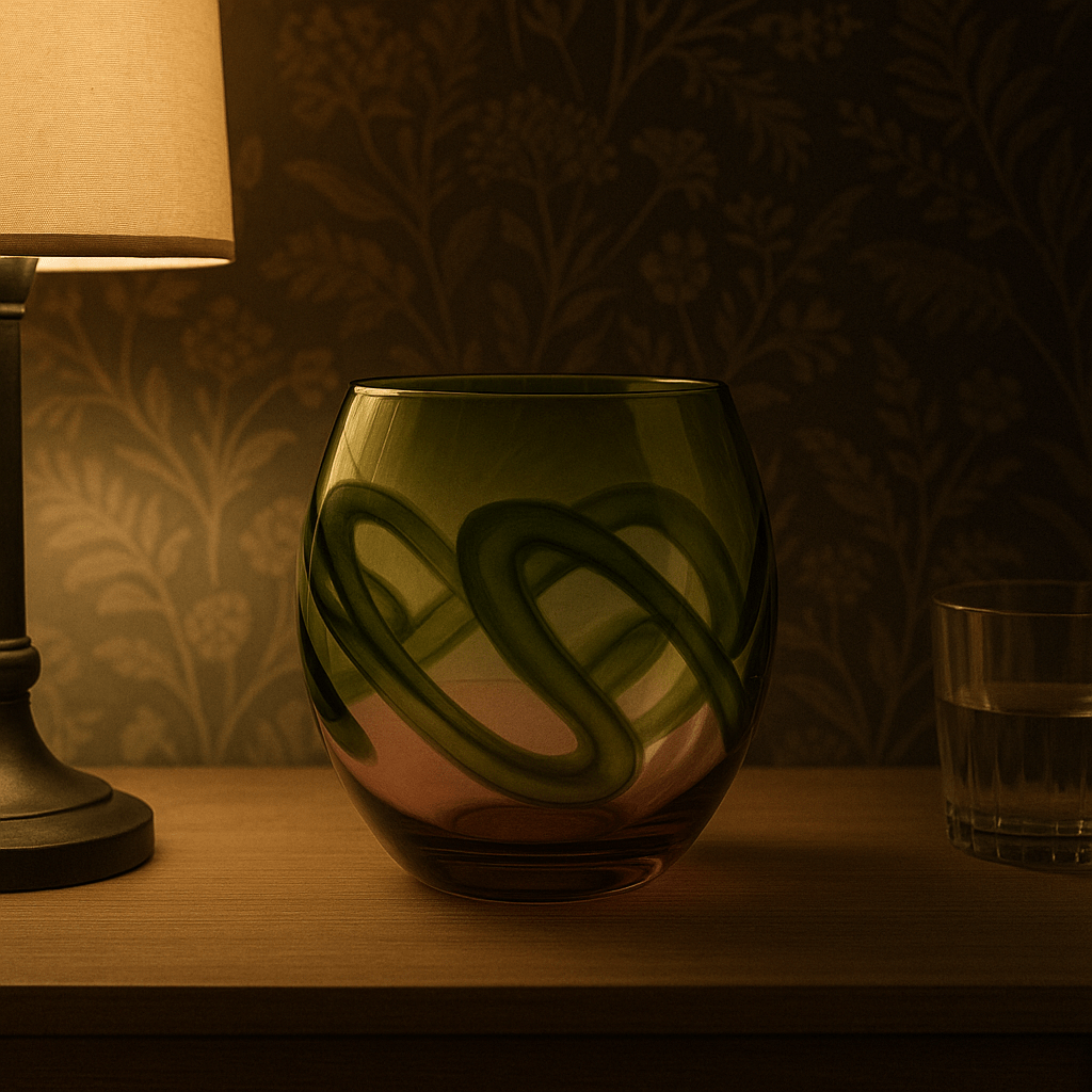 Voyage Maison (Riva Home) Voyage Maison Handmade Designer Art TAGUS HAND-BLOWN QUARTZ VASE – OLIVE | ROSE by Voyage Maison