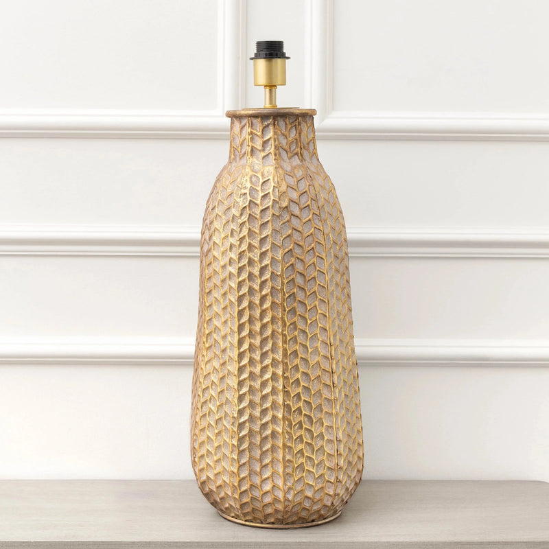 SERENA LAMP BASE GOLD/WHITEWASH  by Voyage Maison