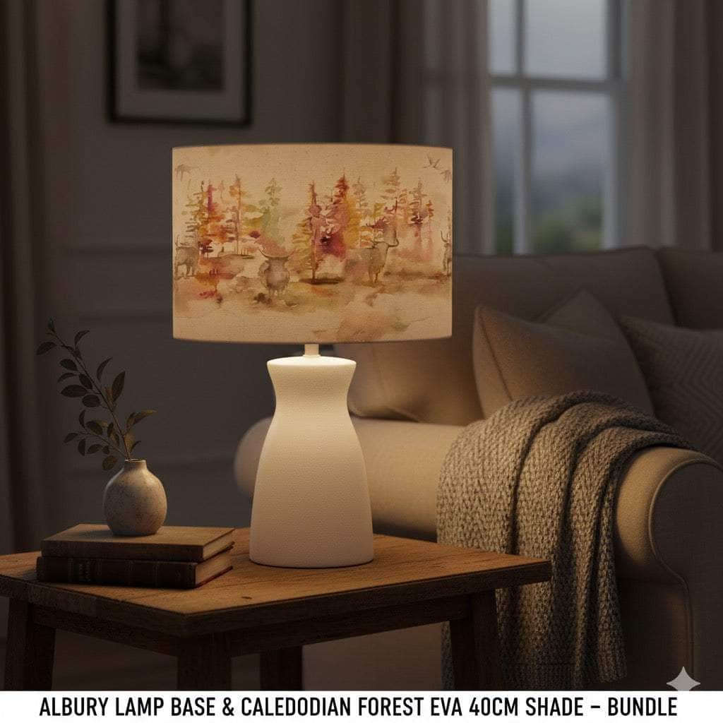 Voyage Maison (Riva Home) Voyage Maison Lamp Bundle ALBURY LAMP BASE & CALEDONIAN FOREST EVA 40CM SHADE – BUNDLE by Voyage Maison