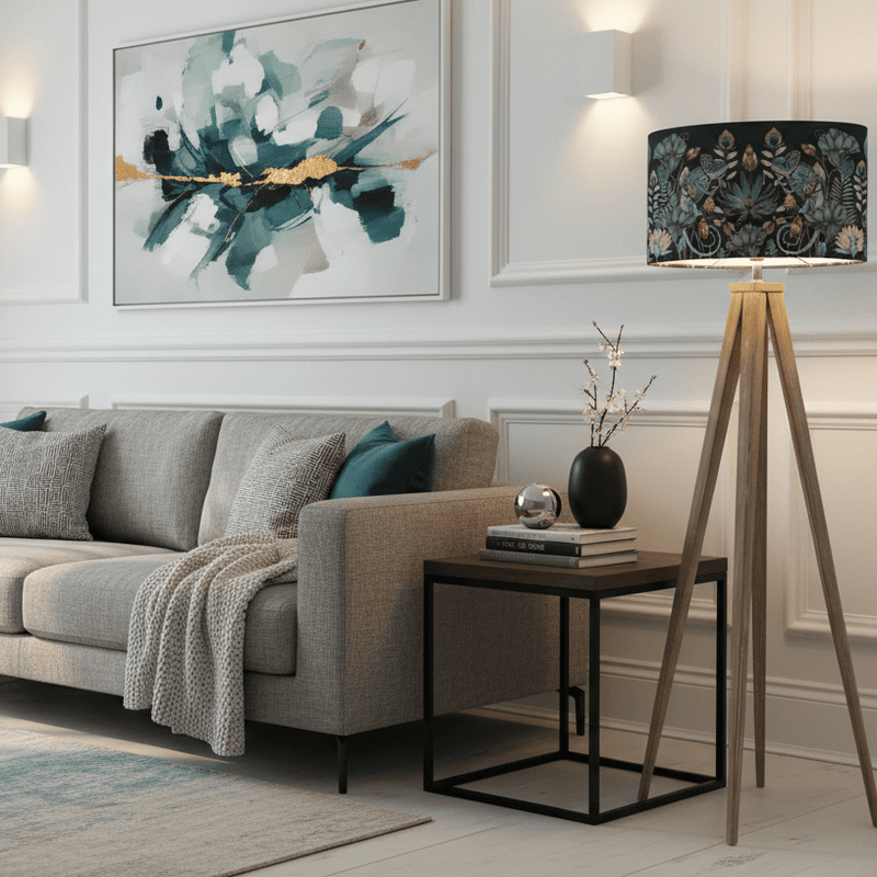 ARATUS TRIPOD FLOOR LAMP WITH OSAWI SHADE by Voyage Maison