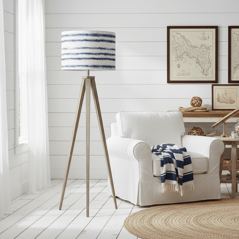 ARATUS TRIPOD FLOOR LAMP WITH MARELLO COBALT SHADE  by Voyage Maison