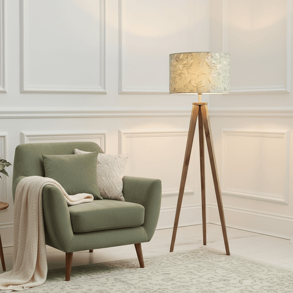 ARATUS TRIPOD FLOOR LAMP WITH HETTIE SHADE by Voyage Maison