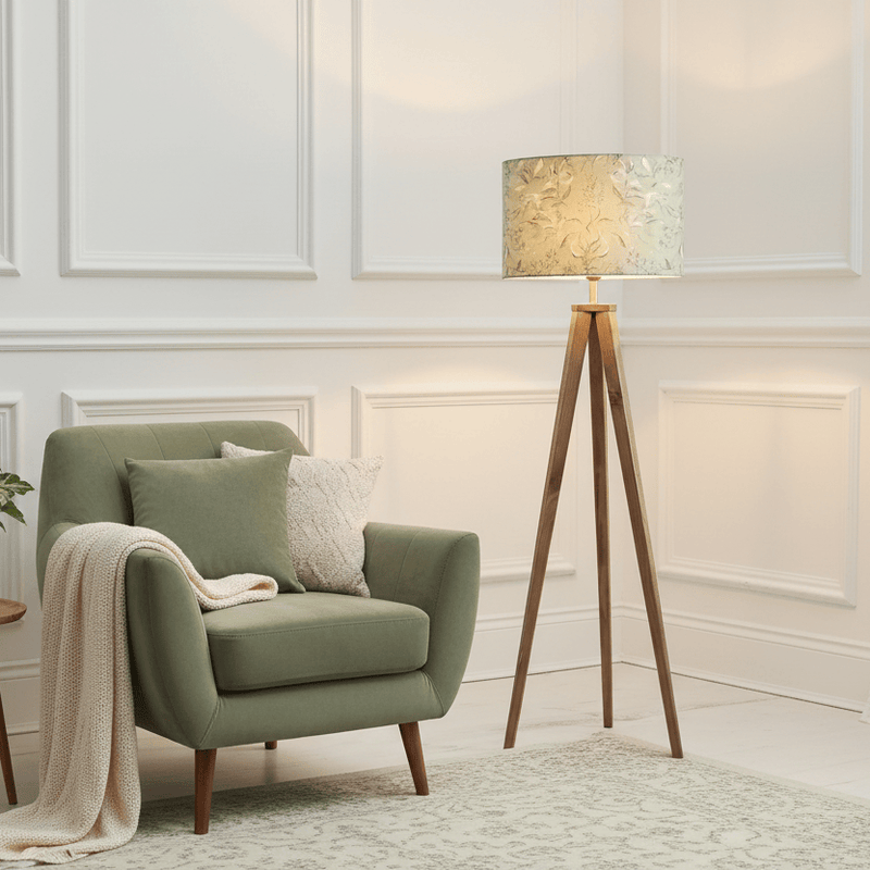 ARATUS TRIPOD FLOOR LAMP WITH HETTIE SHADE by Voyage Maison