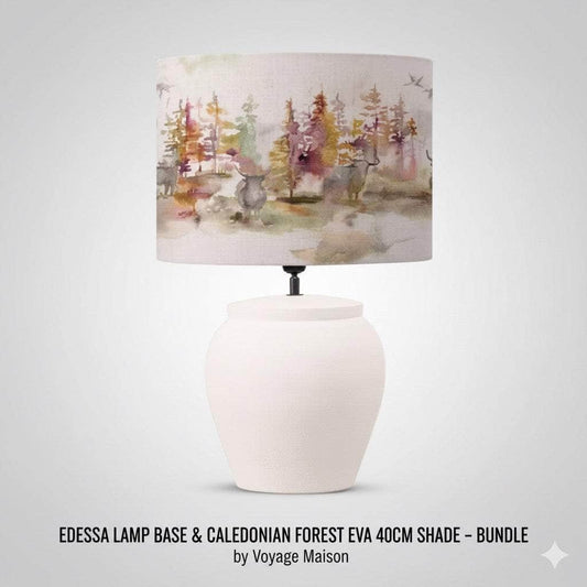 Voyage Maison (Riva Home) Voyage Maison Lamp Bundle EDESSA LAMP BASE & CALEDONIAN FOREST EVA 40CM SHADE – BUNDLE by Voyage Maison